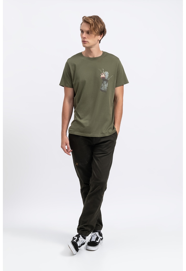 Oferte la Tricou unisex cu imprimeu grafic - Kaki