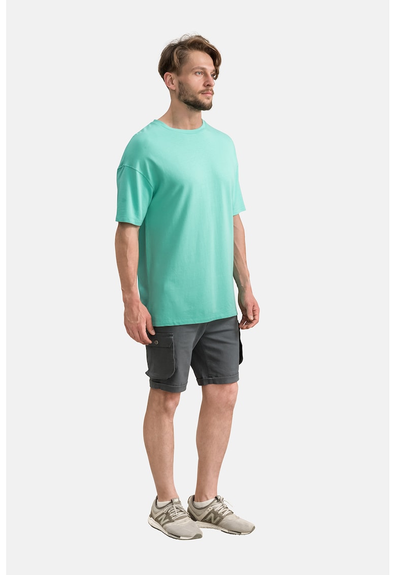 Oferte la Tricou lejer unisex cu maneci cazute - Turcoaz