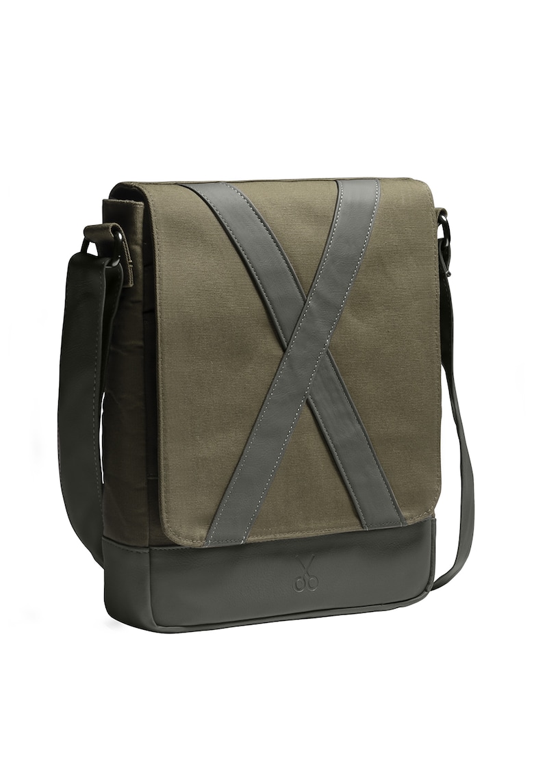 Oferte la Geanta crossbody unisex cu finisaj rezistent la apa Methone - Negru/Kaki