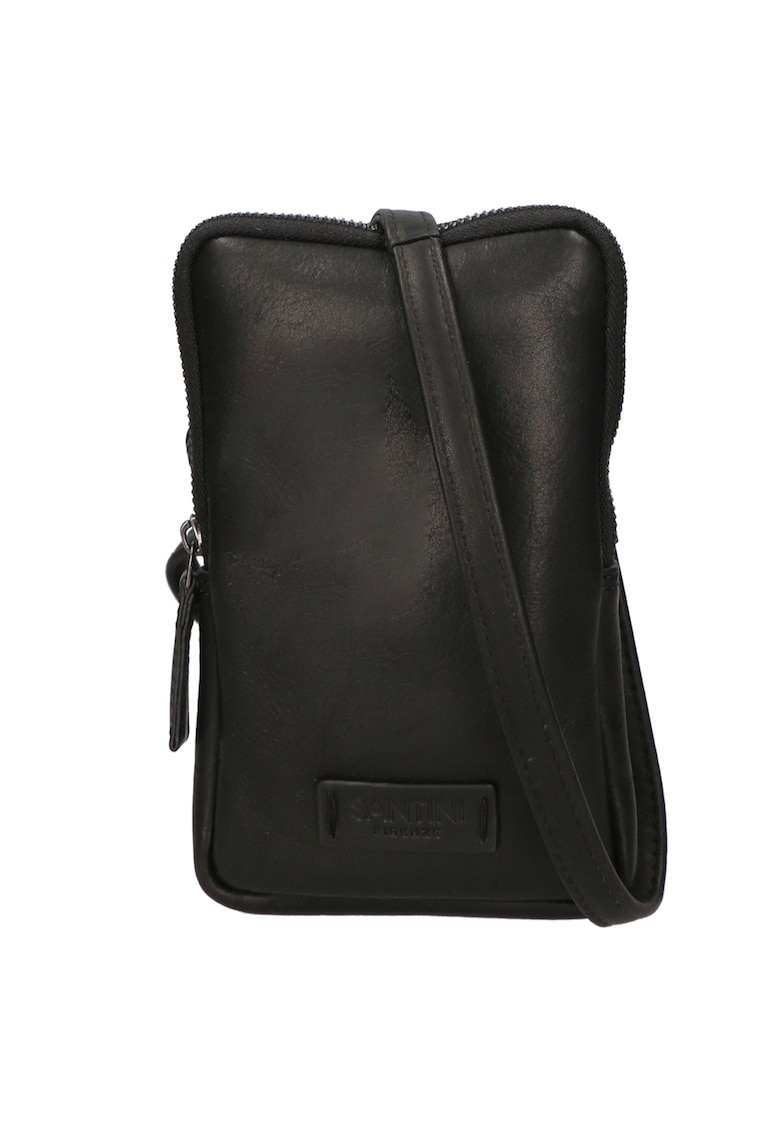Oferte la Geanta crossbody unisex de piele cu bareta detasabila - Negru