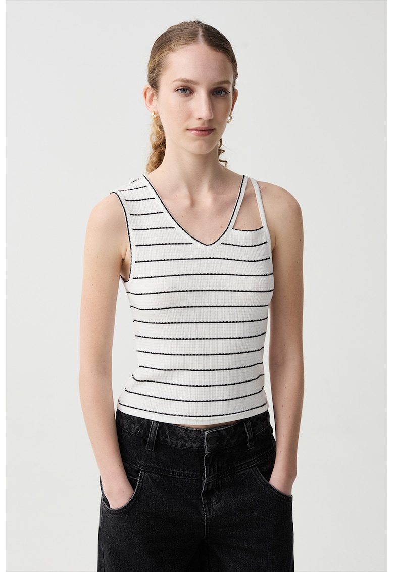 Oferte la Top in dungi - Negru/Alb murdar