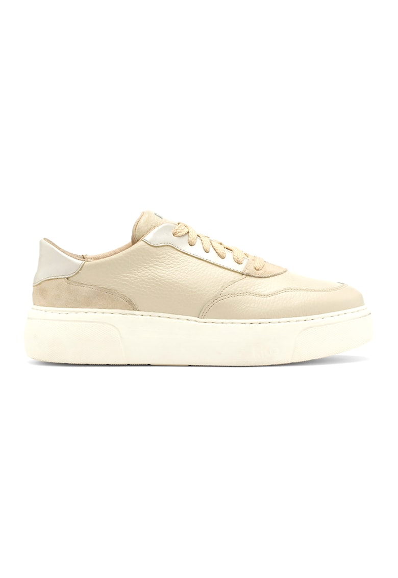 Oferte la Pantofi sport de piele cu sireturi - Bej