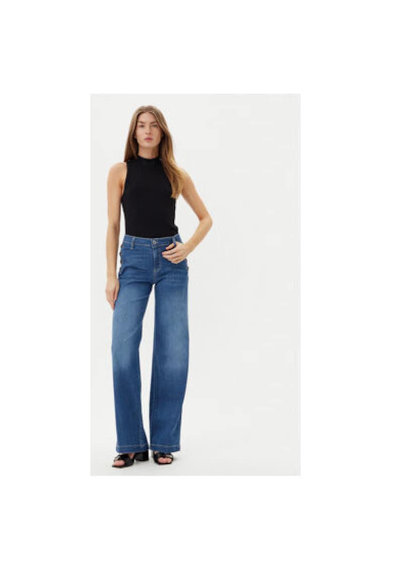 Oferte la Pantaloni dama  P3FDBQ2NTZ - Bumbac - Albastru - Albastru