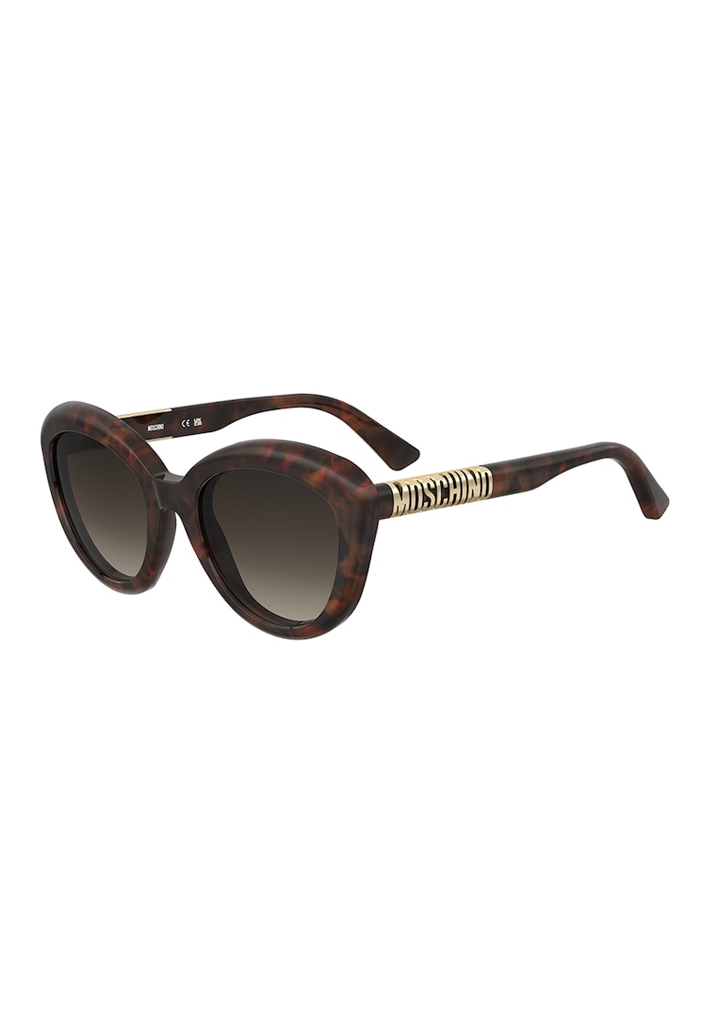 Oferte la Ochelari de soare rotunzi cat-eye cu lentile in degrade - Auriu/Maro