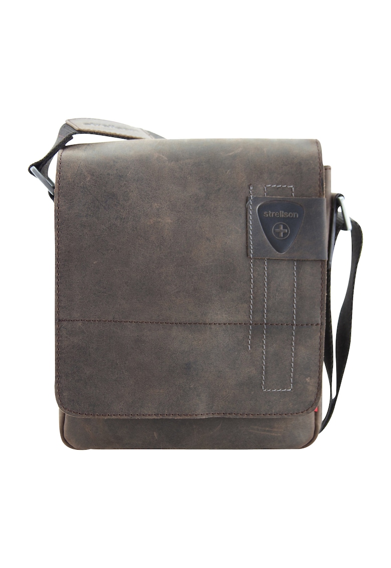 Oferte la Geanta crossbody de piele - Maro