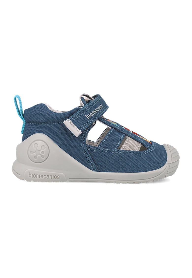 Oferte la Sandale cu inchidere velcro si model uni - Alb/Albastru prafuit