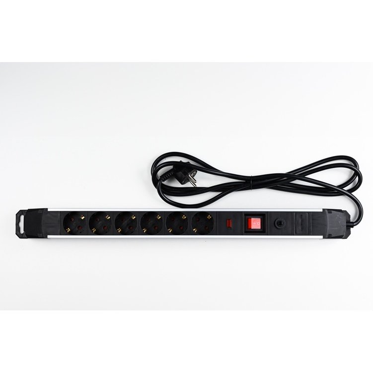 Oferte la Prelungitor Strohm SM-PR-6P-USS-BK, 6P 2m, 3x1.5mm2, intrerupator, protectie supratensiune dual-line