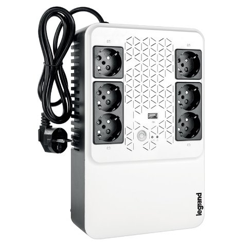 Oferte la UPS Legrand MULTIPLUG 600, 600VA/360W, 6x German standard sockets, USB charger, baterie 1x 12V 7.2Ah, 230V, tehnologie Line interactiv, 00000000000031