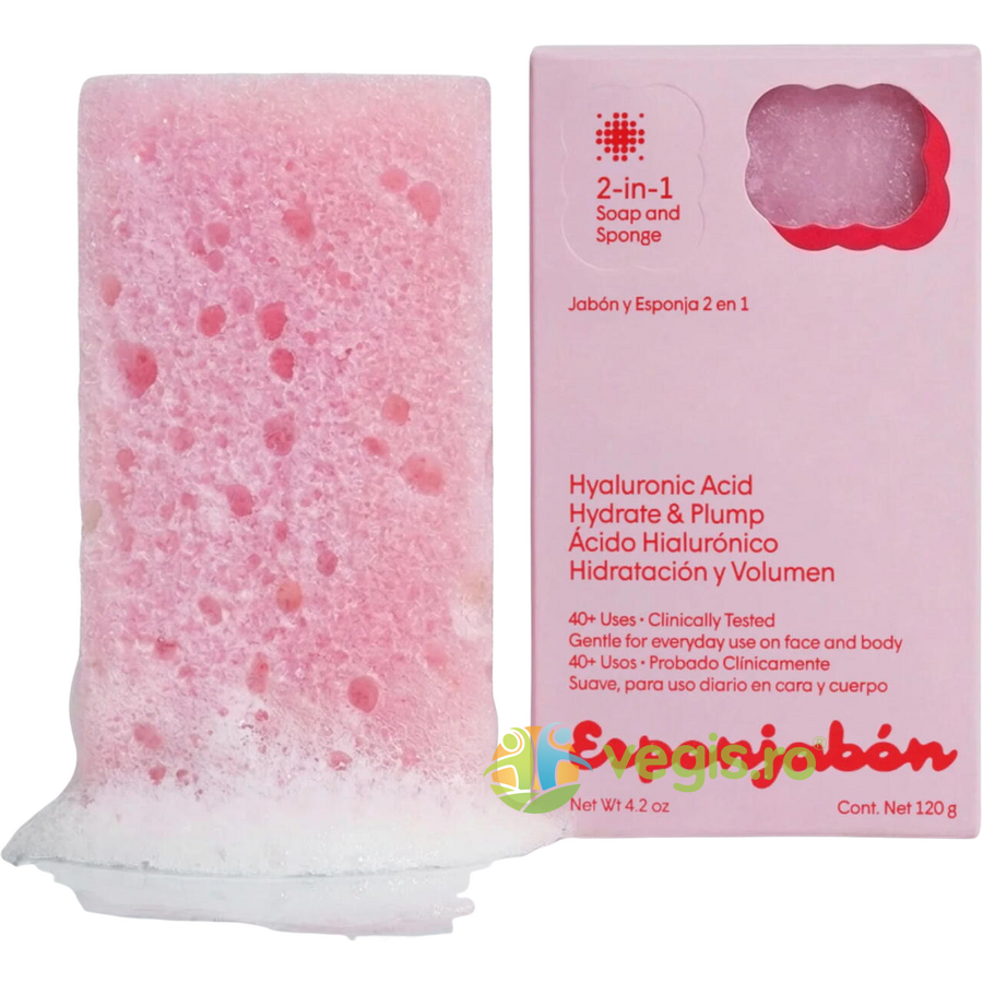 Oferte la Burete de Baie si Sapun Incorporat 2 in 1 cu Efect Hidratant si Volumizant cu Acid Hialuronic 120g