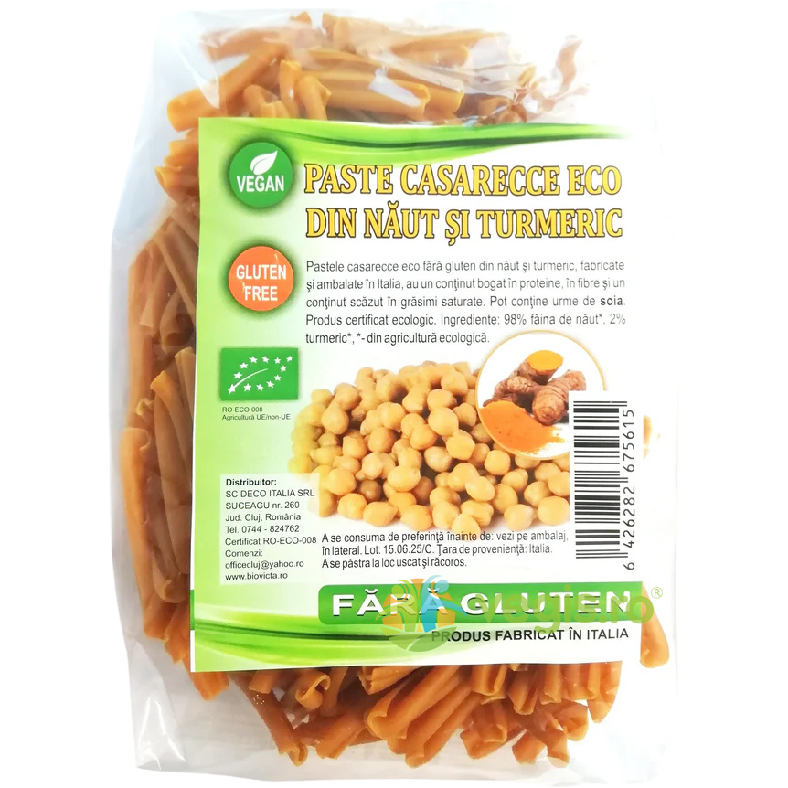 Oferte la Paste Casarecce cu Naut si Curcuma fara Gluten Ecologice/Bio 250g
