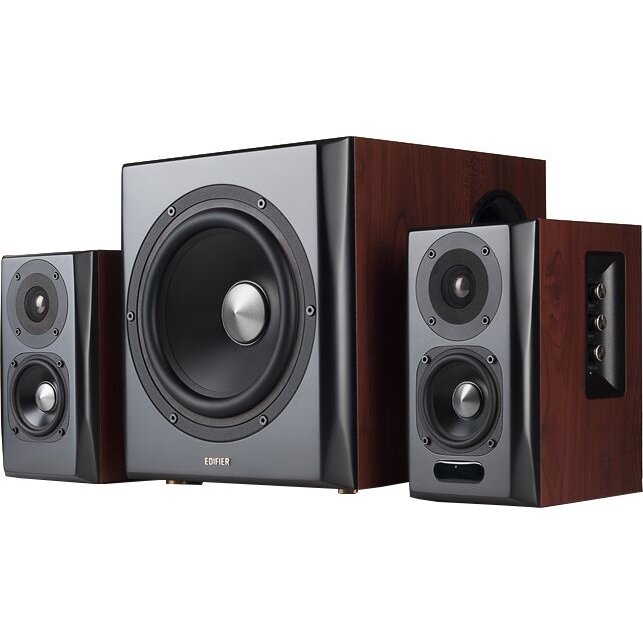 Oferte la BOXE EDIFIER 2.1, RMS: 150W (2 x 25W, 2 x 15W, 1 x 70W), Bluetooth , Telecomanda , Wireless, Volum, Bass, Treble, Optical, Brown, S350DB