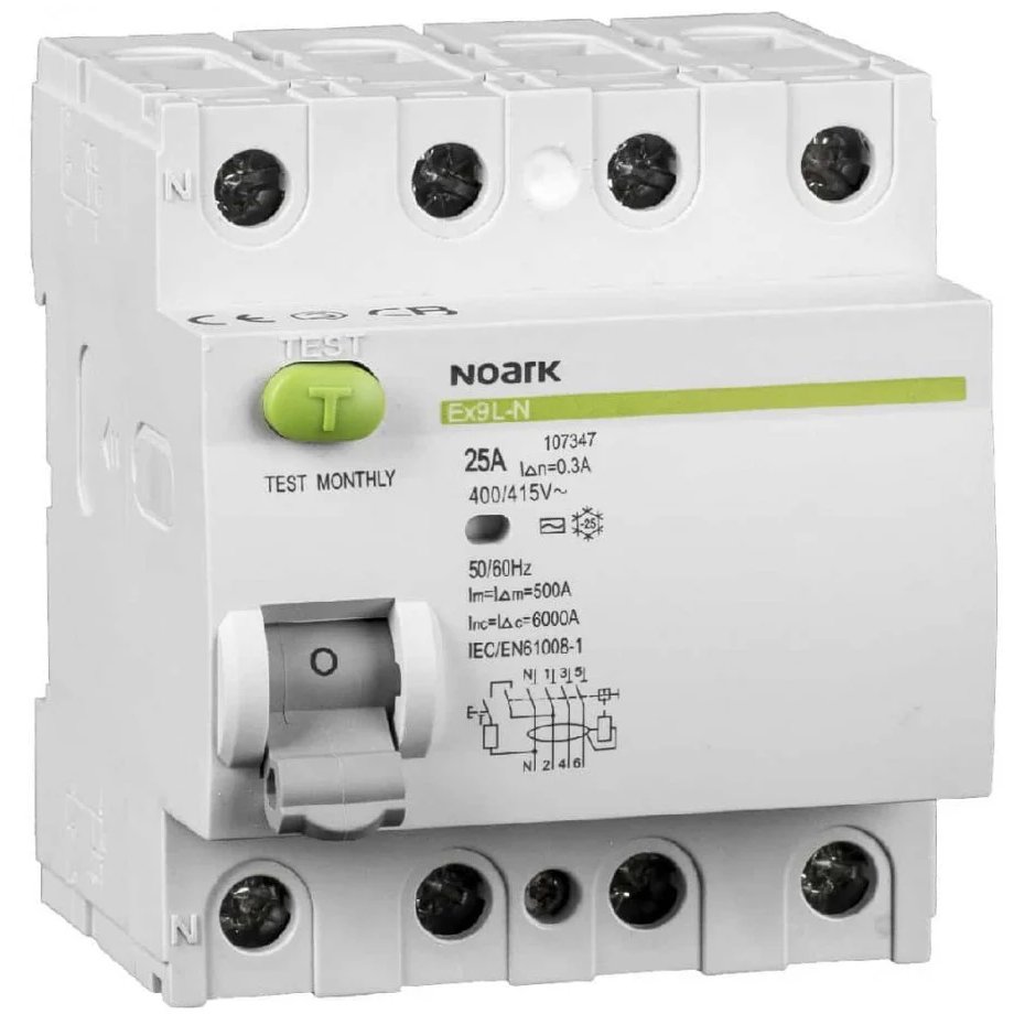 Oferte la Intrerupator automat cu diferential Ex9NL-N RCBO 3P+N, 25A,6kA, tipA, curbaC, 300mA, Noark 111556