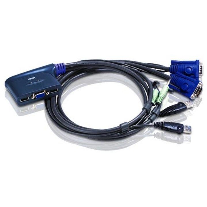 Oferte la ATEN CS62U 2-Port USB KVM Switch, Speaker Support, 1.8m cables