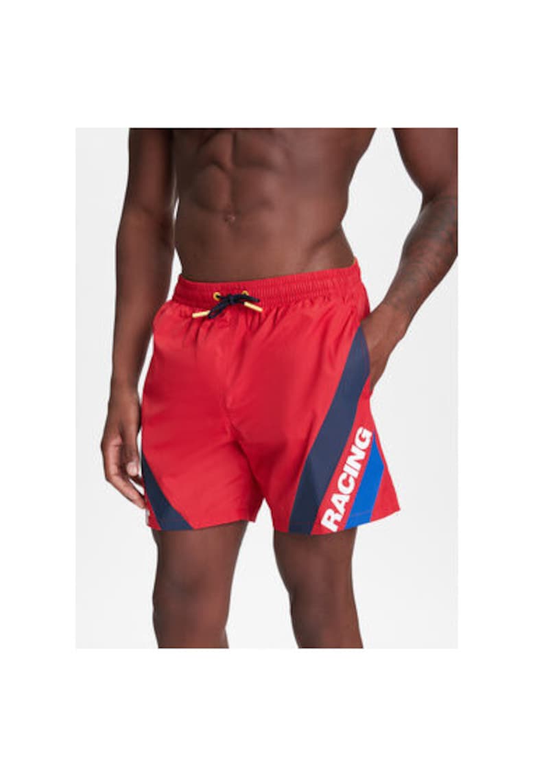 Oferte la Pantaloni scurti de baie barbati  RMB10007 - Poliester - Rosu - Rosu