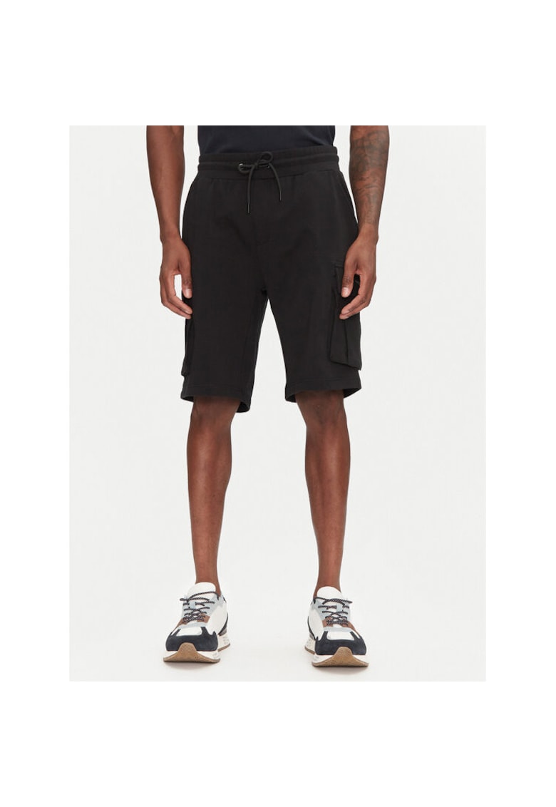 Oferte la Pantaloni scurti sport barbati  251BF025F459 - Bumbac/Elastan - Negru - Negru