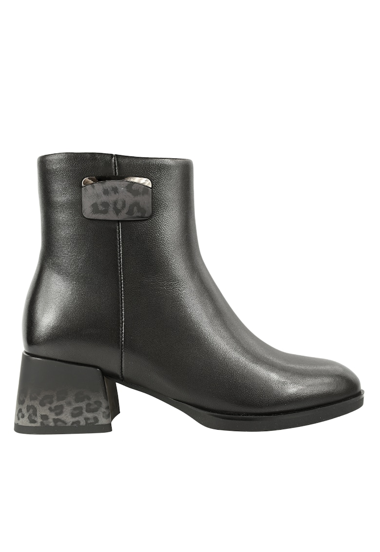 Oferte la Ghete elegante - dama -  JI70034B negru - piele naturala - cu toc - Negru