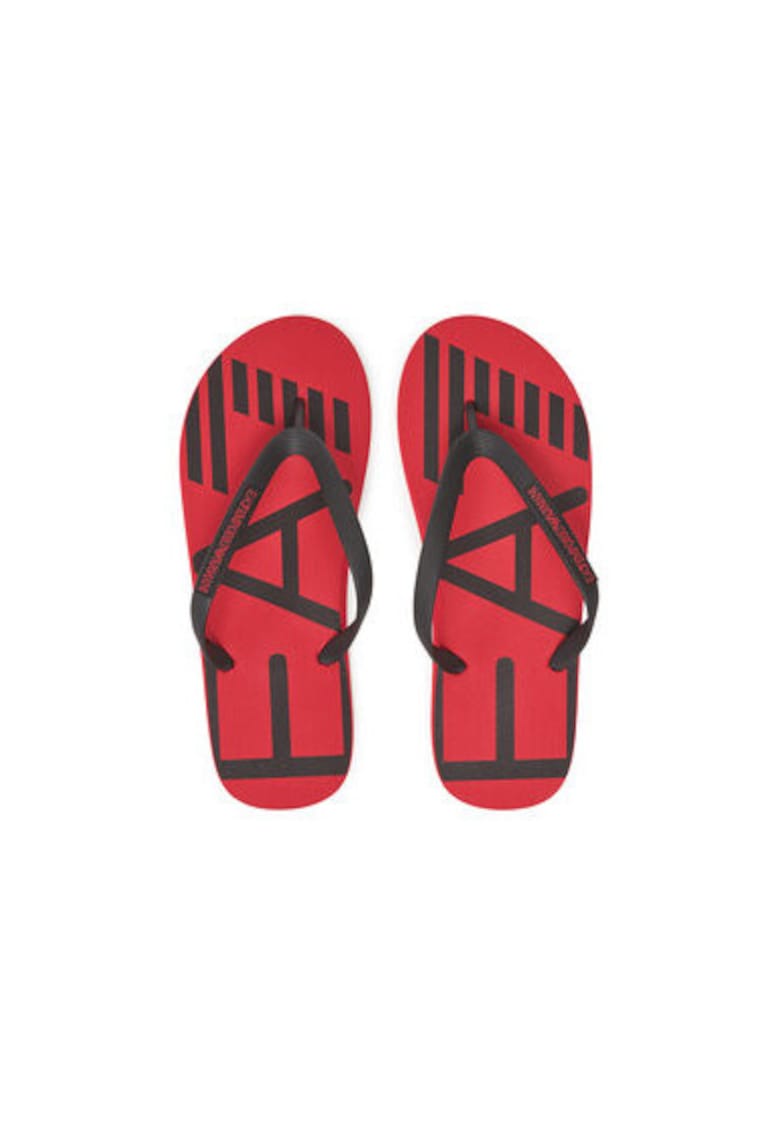 Oferte la Papuci flip-flop barbati  Emporio Armani - XCQ004 XK196 - Sintetic - Negru/Rosu - Rosu/Negru