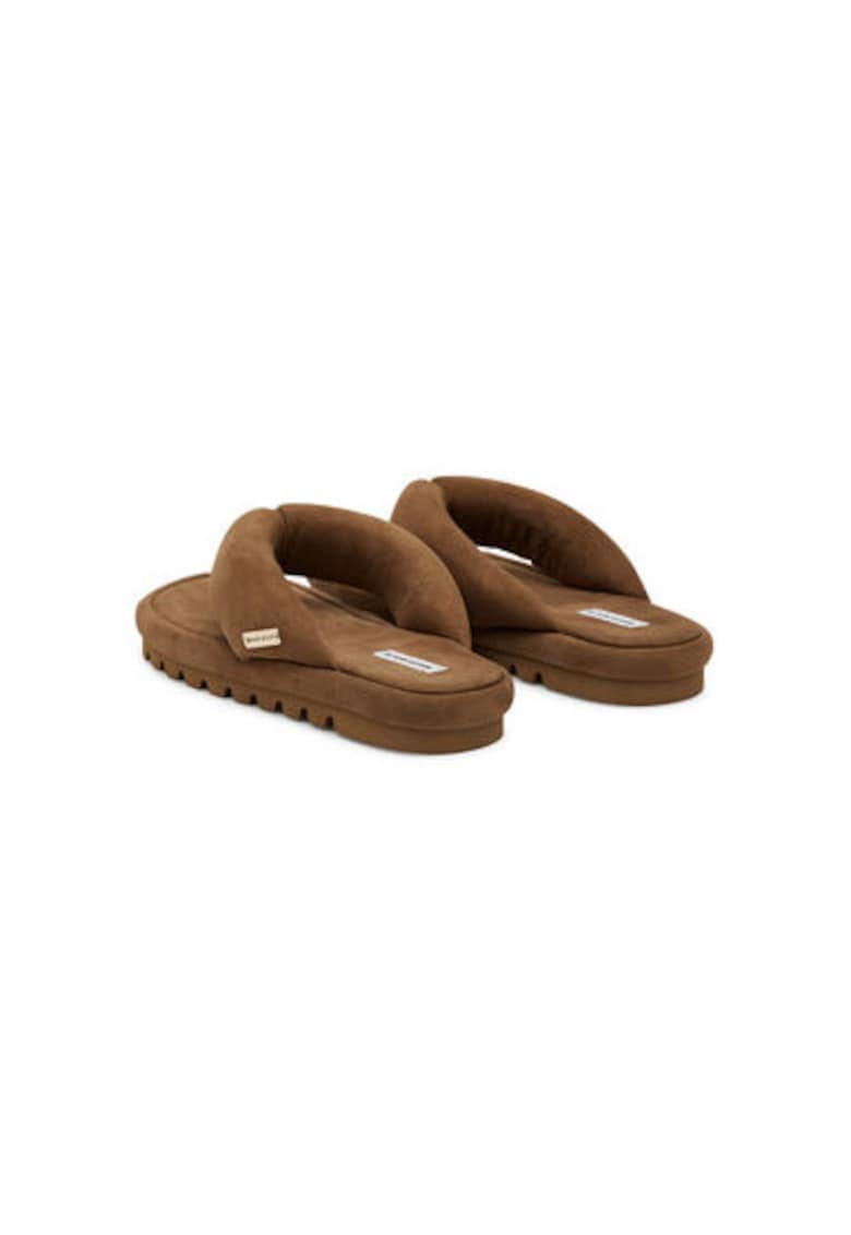 Oferte la Papuci flip-flop dama  HILARY - Piele naturala - Maro - Maro