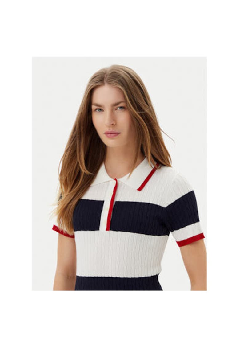 Oferte la Pulover dama  ACMA001937 - Viscoza/Nylon - Alb/Bleumarin - Alb/Bleumarin