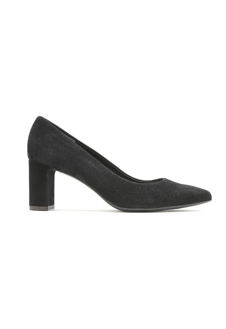 Oferte la Pantofi de piele intoarsa cu varf ascutit - Negru