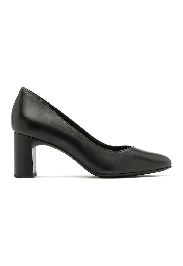 Oferte la Pantofi de piele cu toc masiv Susan - Negru stins