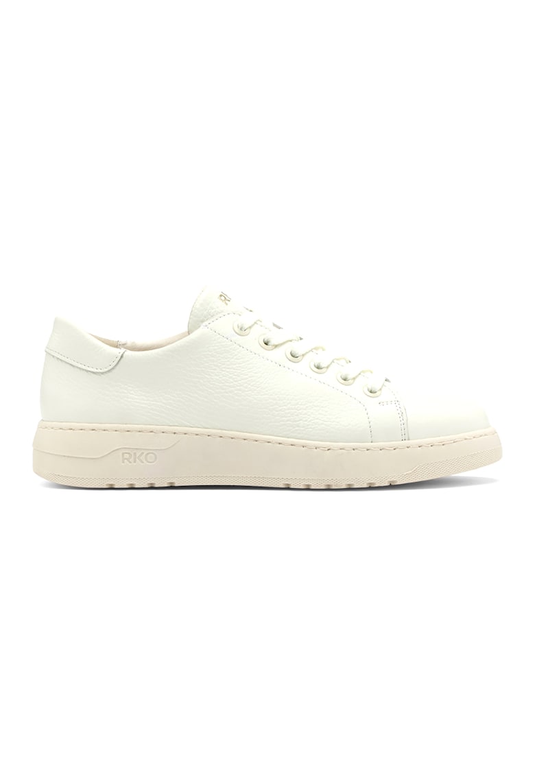 Oferte la Pantofi sport de piele cu aspect granat Nora - Alb fildes