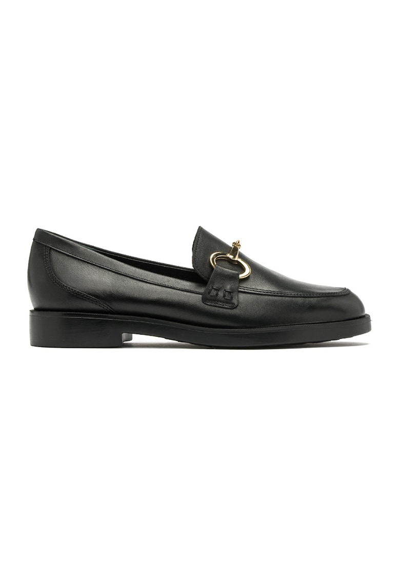 Oferte la Pantofi loafer de piele cu detalii de lant - Auriu/Negru