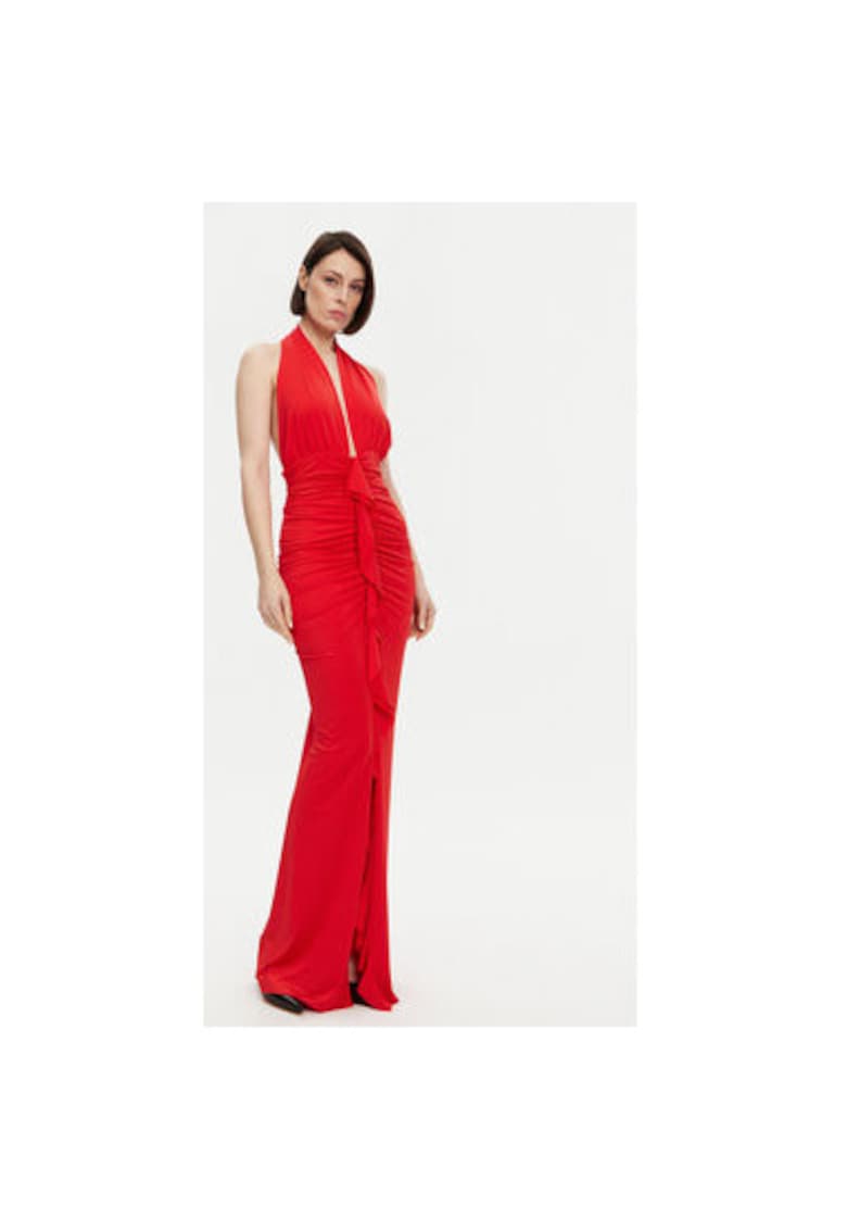 Oferte la Rochie dama  53-3349 - Poliester/Elastan - Rosu - Rosu