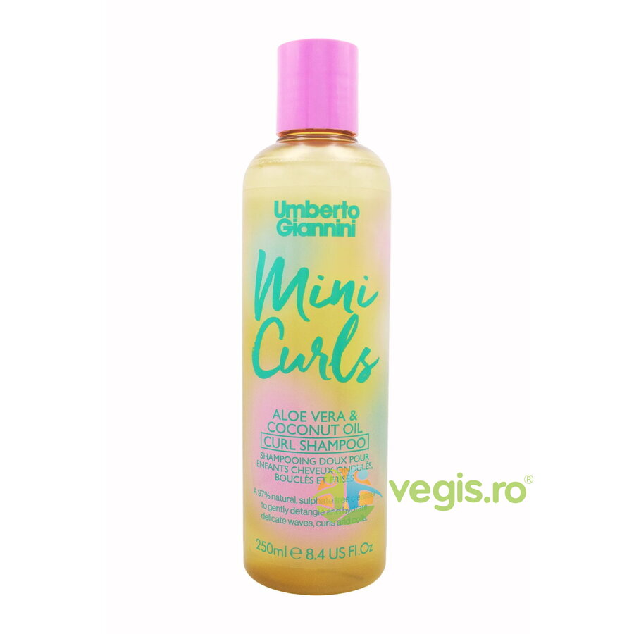 Oferte la Sampon Delicat pentru Parul Ondulat, Cret sau Foarte Cret pentru Copii cu Aloe Vera si Ulei de Cocos Mini Curls 250ml