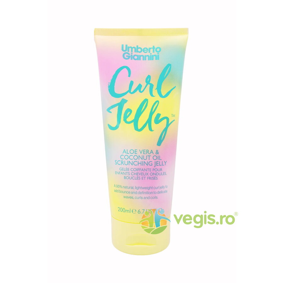 Oferte la Gel pentru Definirea Buclelor pentru Parul Ondulat, Cret sau Foarte Cret pentru Copii cu Aloe Vera si Ulei de Cocos Mini Curls 200ml