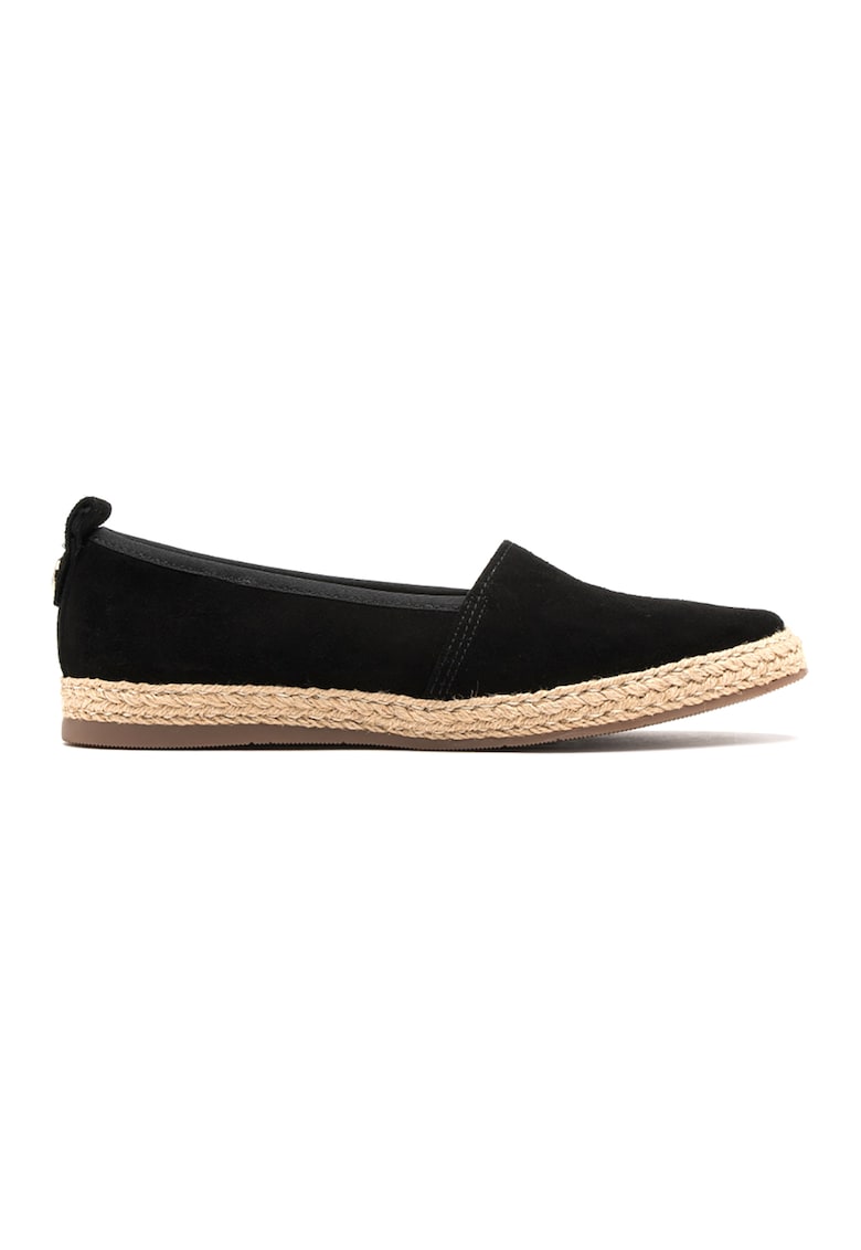 Oferte la Espadrile de piele intoarsa cu varf rotund - Negru