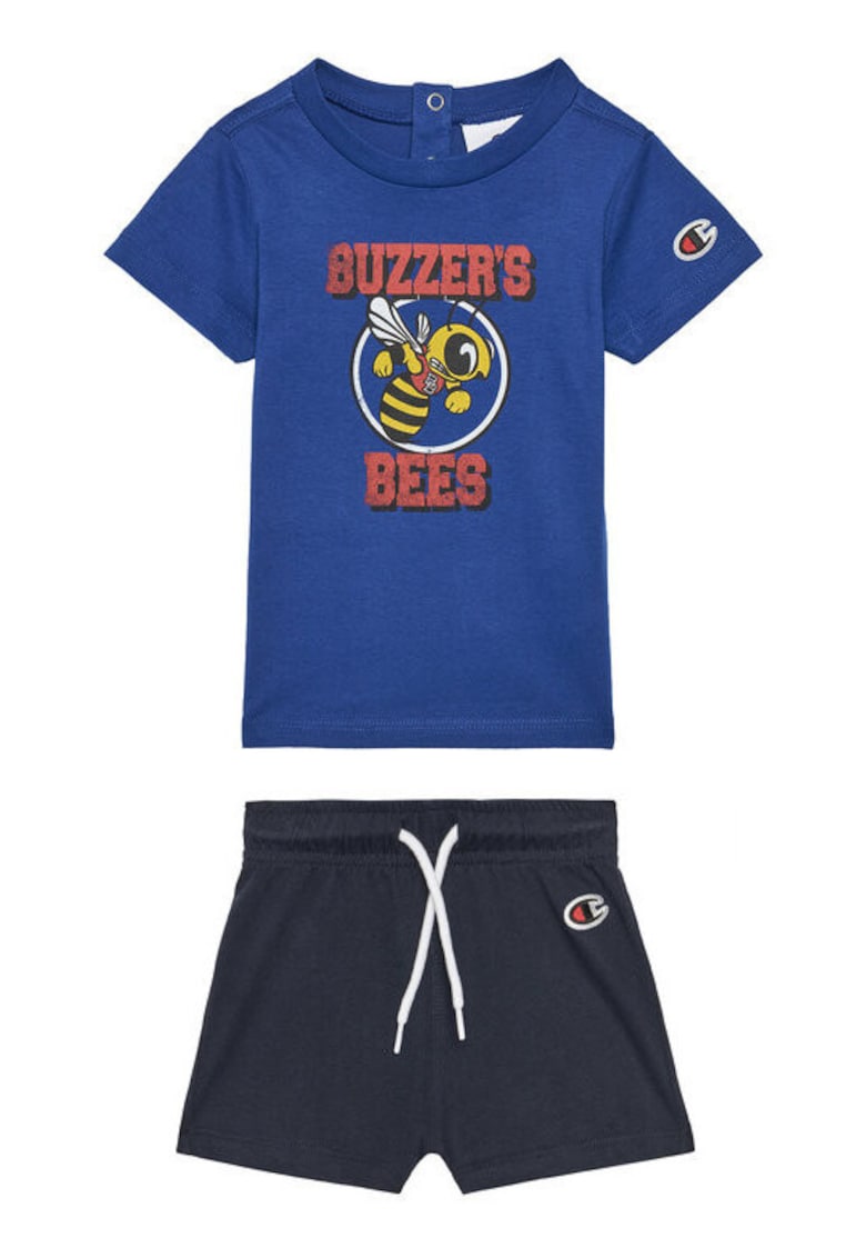 Oferte la Set tricou si pantaloni scurti baieti  307013 - Bumbac - Bleumarin/Albastru - Albastru/Bleumarin