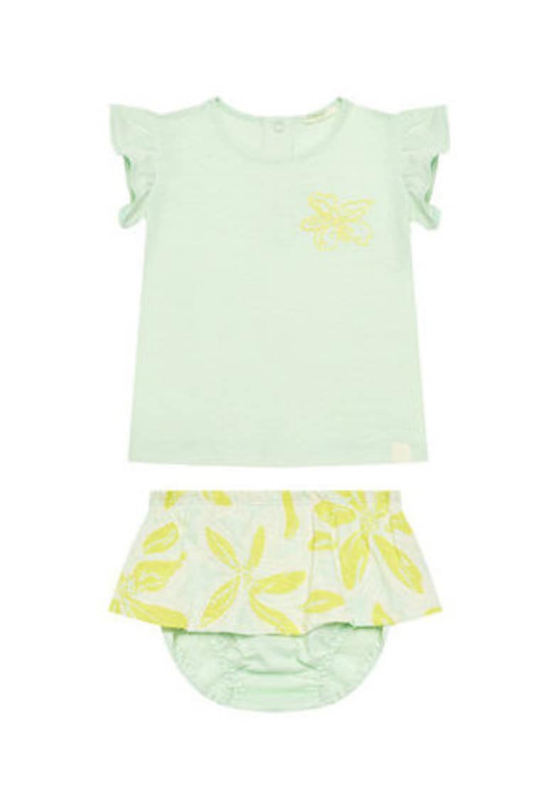 Oferte la Set tricou si pantaloni scurti fete  3O7SAK015 - Bumbac - Verde