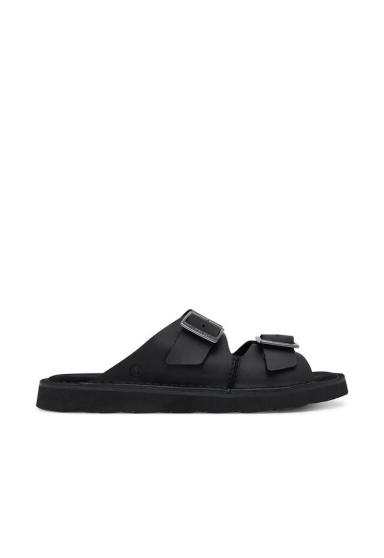Oferte la Slapi barbati  26180885 - Piele naturala - Negru - Negru