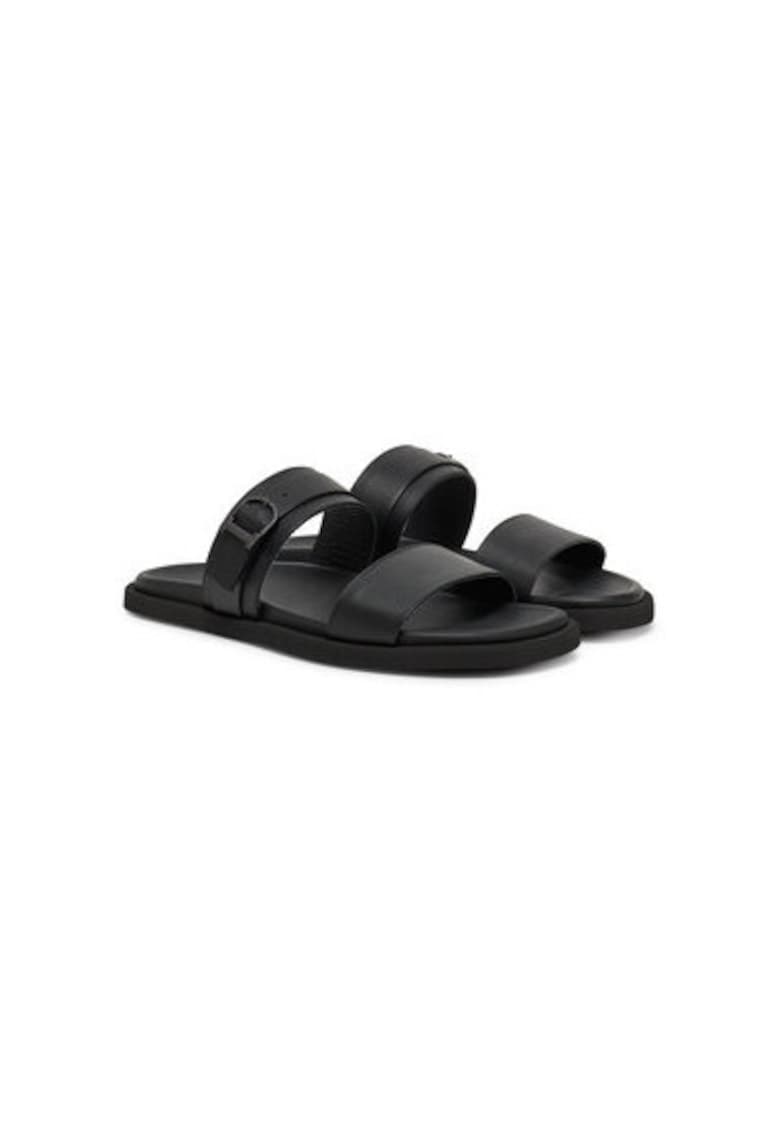 Oferte la Slapi barbati  IU176101 IU1761 - Piele naturala - Negru - Negru