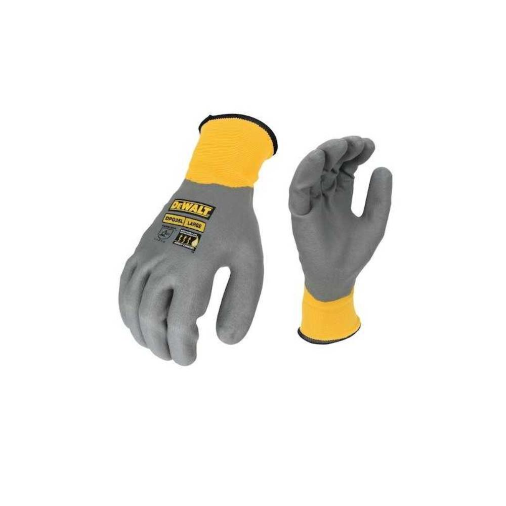Oferte la Manusi profesionale rezistente la apa DeWalt DPG35L, nitril, marimea L, gri-galben