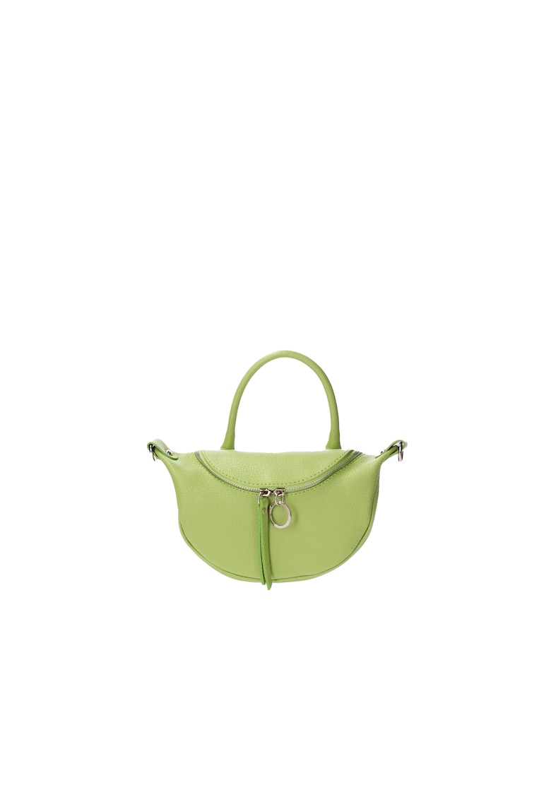 Oferte la Geanta crossbody de piele cu bareta detasabila - Verde