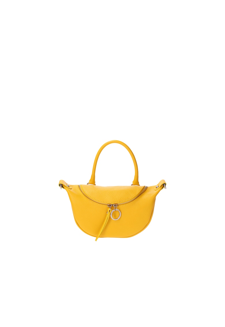 Oferte la Geanta crossbody de piele cu bareta detasabila - Galben