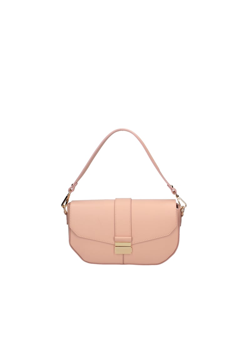 Oferte la Geanta de piele cu maner si clapa - Roz prafuit
