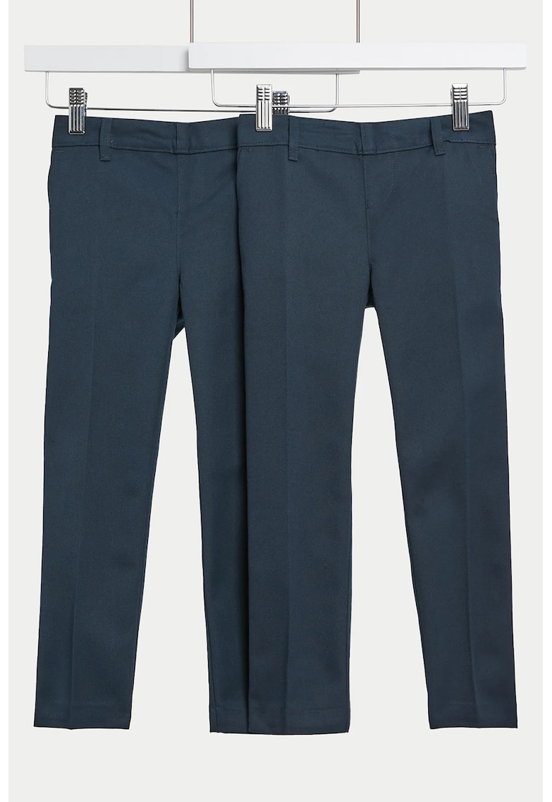 Oferte la Set de pantaloni cu pliuri - 2 perechi - Bleumarin