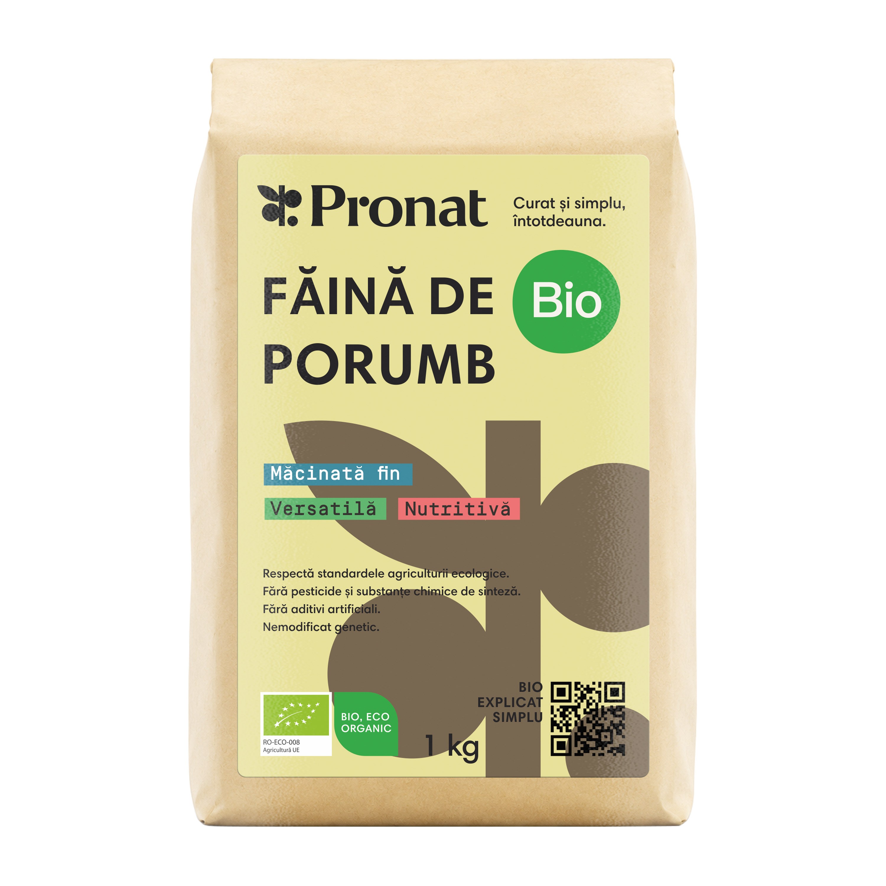 Oferte la Faina bio de porumb macinata fin 1kg Pronat