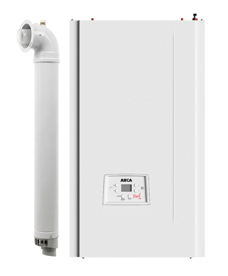 Oferte la Centrala termica pe gaz in condensare Arca Pixel MX 35/35 PN 31 kw incalzire 35 kw acm kit evacuare inclus