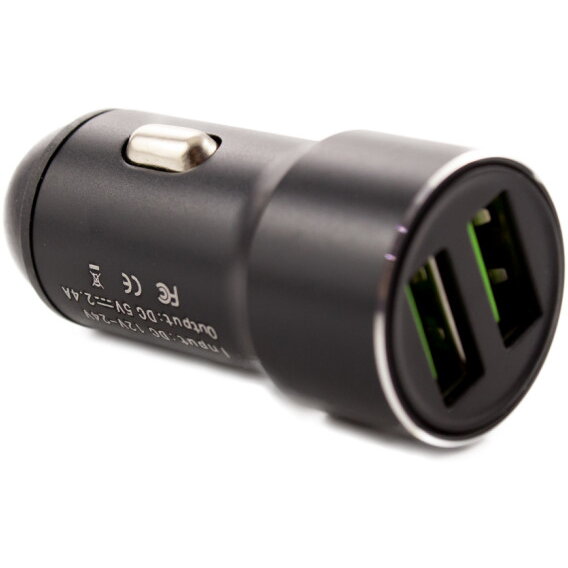 Oferte la Incarcator Auto USB - 2400 mA  Carcasa Metalica Negru