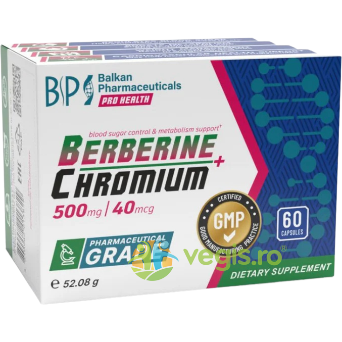 Oferte la Berberine 500mg + Chromium 40mcg 60cps