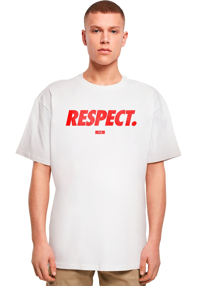 Oferte la Tricou unisex cu imprimeu text - Alb/Rosu vermillion