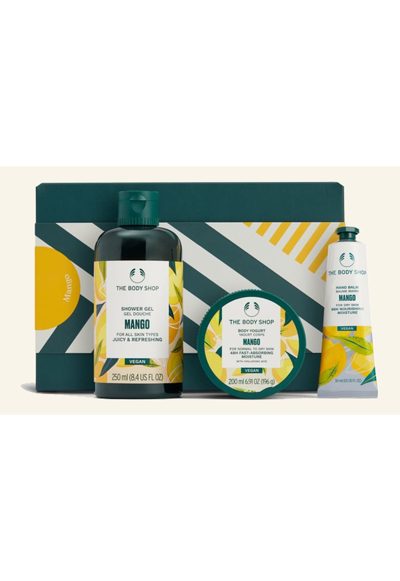 Oferte la Set Cadou  Mango Essentials - gel de dus 250 ml - iaurt de corp 200 ml - balsam de maini 30 ml - multicolor