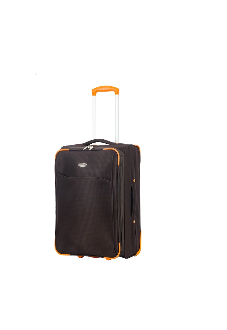Oferte la Troler mediu extensibil  SW233 - 62x39.5x22.5 cm - +30% capacitate - bagaj de cala - poliester - 2 roti - maro