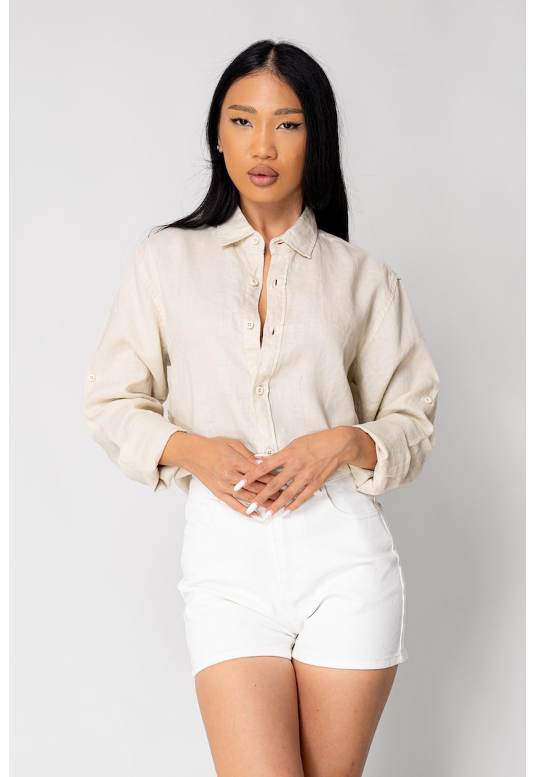 Oferte la Camasa Boyfriend dIn 100% In Light Beige 17810 - Bej deschis