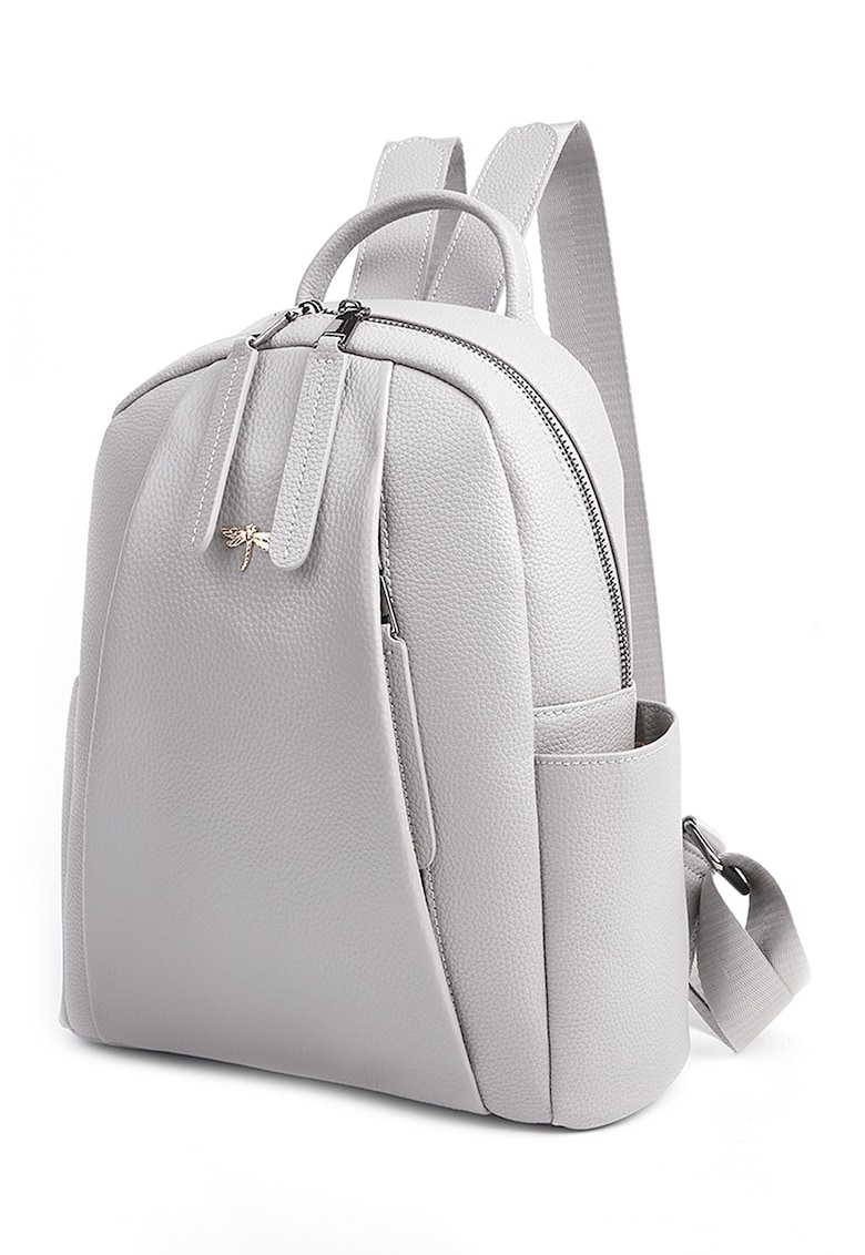 Oferte la Rucsac de piele cu buzunare exterioare Hazel - Gri deschis