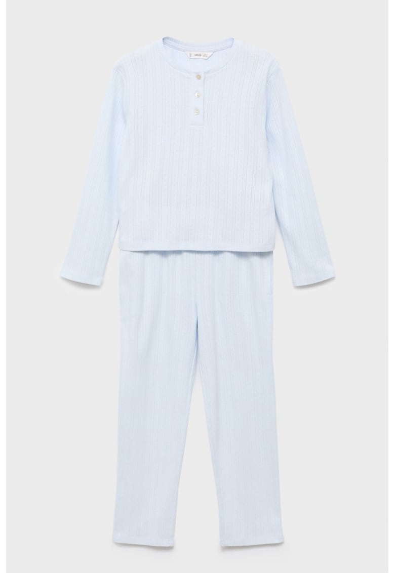 Oferte la Pijama cu pantaloni lungi si perforatii - Albastru pastel